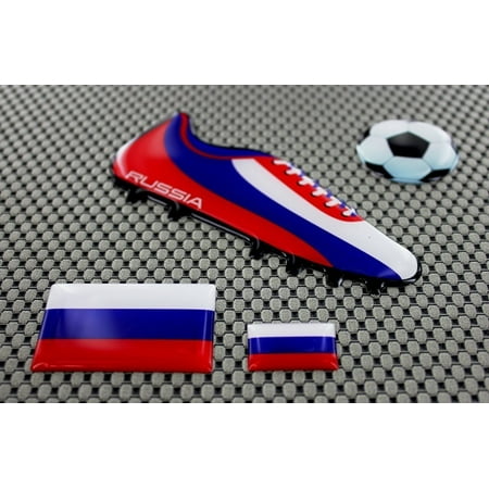Russia Football Soccer Shoe 3D Decal Sticker Flag Set World (Best Shoes For Flag Football)