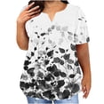 thumbnail image 1 of Hauts d'Été pour Femmes, Hauts Décontractés d'Été pour Femmes, T-Shirt à Manches Courtes Imprimé Col Rond Ample, Hauts à Manches Courtes pour Femmes, Hauts à Manches 3/4 pour Femmes, 1 of 5