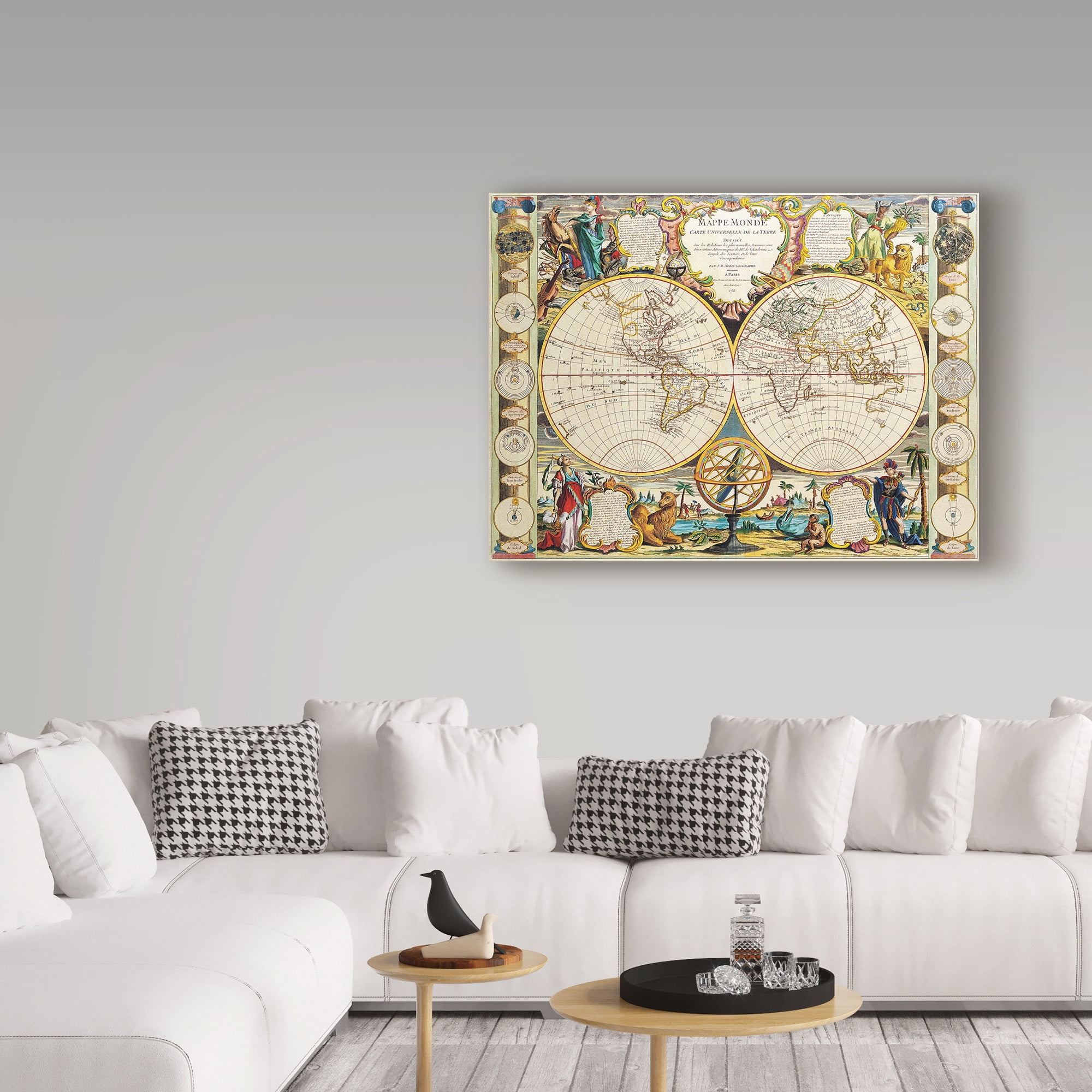 Trademark Fine Art 'French Map Of The World 1755' Canvas Art by Vintage Lavoie