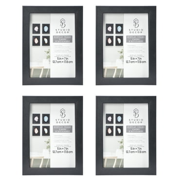 5" x 7" Black Shadow Box by Studio Décor - Easy Back Loading Frame Includes Pre-attached Hanging Hardware - Horizontal or Vertical Display - 4 Pack