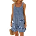 thumbnail image 1 of WILLBEST Vestido Largo Informal De Verano Para Mujer, Estilo Vintage Con Estampado De Flores, Plisado, Sin Mangas, Con Tirantes Para Playa Y Vacaciones, 1 of 3