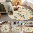 thumbnail image 5 of Round Rugs 6 Ft, Spring Daisy Non Slip Area Rugs for Kitchen Bedroom Entryway, Country Watercolor Flower Leaf Plant Washable Carpet Runner Rug Floor Mats for Bedroom Home Decor, 5 of 8