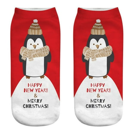 

Dopebox Casual Work Business Socks 3D Santa Elk Printing Medium Sports Socks Multicolor One Size