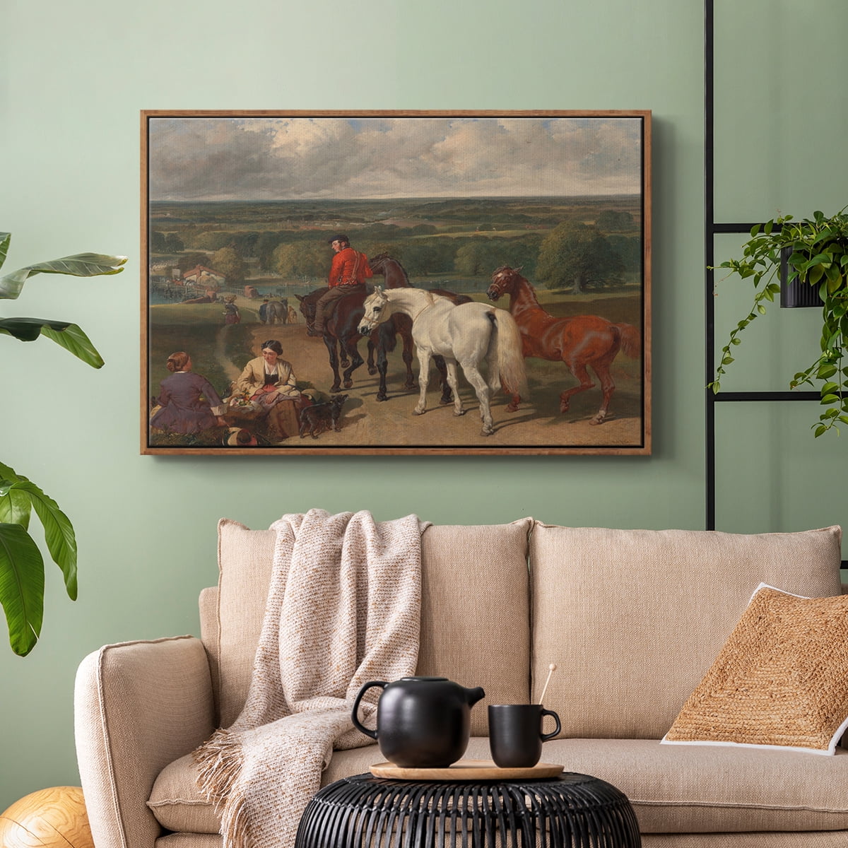 Vintage Animal Print-XLVII By Wexford Home Framed in Walnut Wood Gallery Wrapped Canvas 27 in. x 41 in.