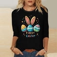 thumbnail image 3 of Camisetas Casuales de las Mujeres Impresas 3/4 Manga Cuello Redondo Blusa, Moda Ligera Superior para el Hogar Y el Uso Diario, Cómoda Imitación de la Tela Del Estante, 3 of 5