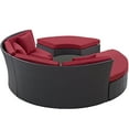 thumbnail image 5 of Convene Circular Outdoor Patio Daybed Set in Espresso Red, 5 of 7