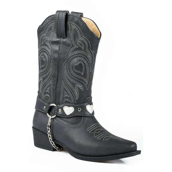 Roper Girls Dale Heart Snip Toe Cowboy   Mid Calf Boots