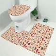 thumbnail image 2 of Red Mushroom Insect Light Pattern Bathroom Rugs Sets 3 Piece,Toilet Cover Set,Absorbent Non Slip Bathroom Mats Sets with U-Shaped Contour Rug Toilet Rug Set, 2 of 5
