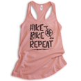 thumbnail image 1 of Hike Bike Repeat Tank Top, Ladies Racerback Tank Top, Hike Tank, Hiker Tank, Biking Tank, Bike Tank, Desert Pink, Large, 1 of 3