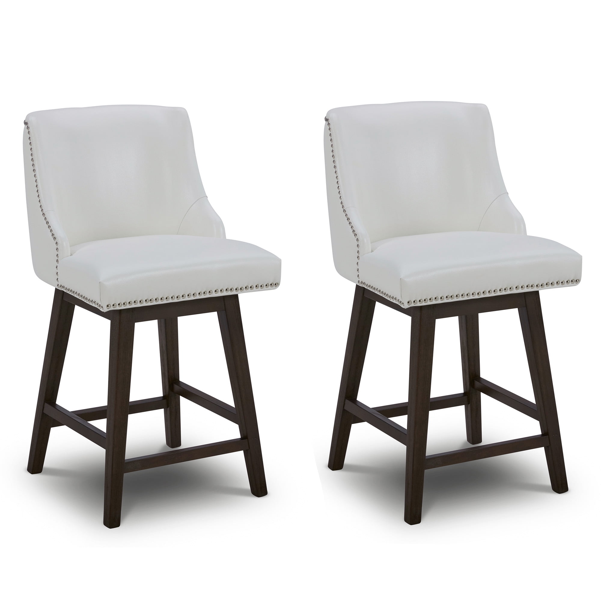 CHITA 26 inch Swivel Counter Height Bar Stools Set of 2, Faux Leather