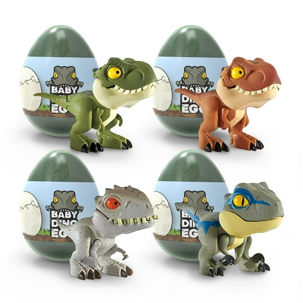Juguetes de dinosaurio para niños, huevos de dinosaurio T-Rex para bebé, paquete de 8 juguetes de huevos pequeños, juguetes de dinosaurio perfectos para niños pequeños y niños, 4 huevos de dinosaurio