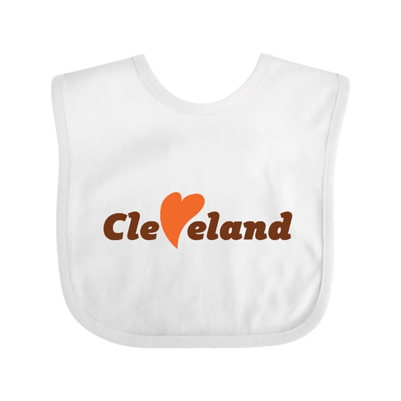 Inktastic Cleveland Heart Solid Orange Boys or Girls Baby Bib