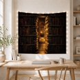 thumbnail image 5 of Grand Library with Tall Bookshelves and Golden Archway, Cozy Vintage for Book Lovers, Scholarly Decor, Graduation Gift, Tapestry Wall Hanging for Home Library and Study Room, 5 of 7