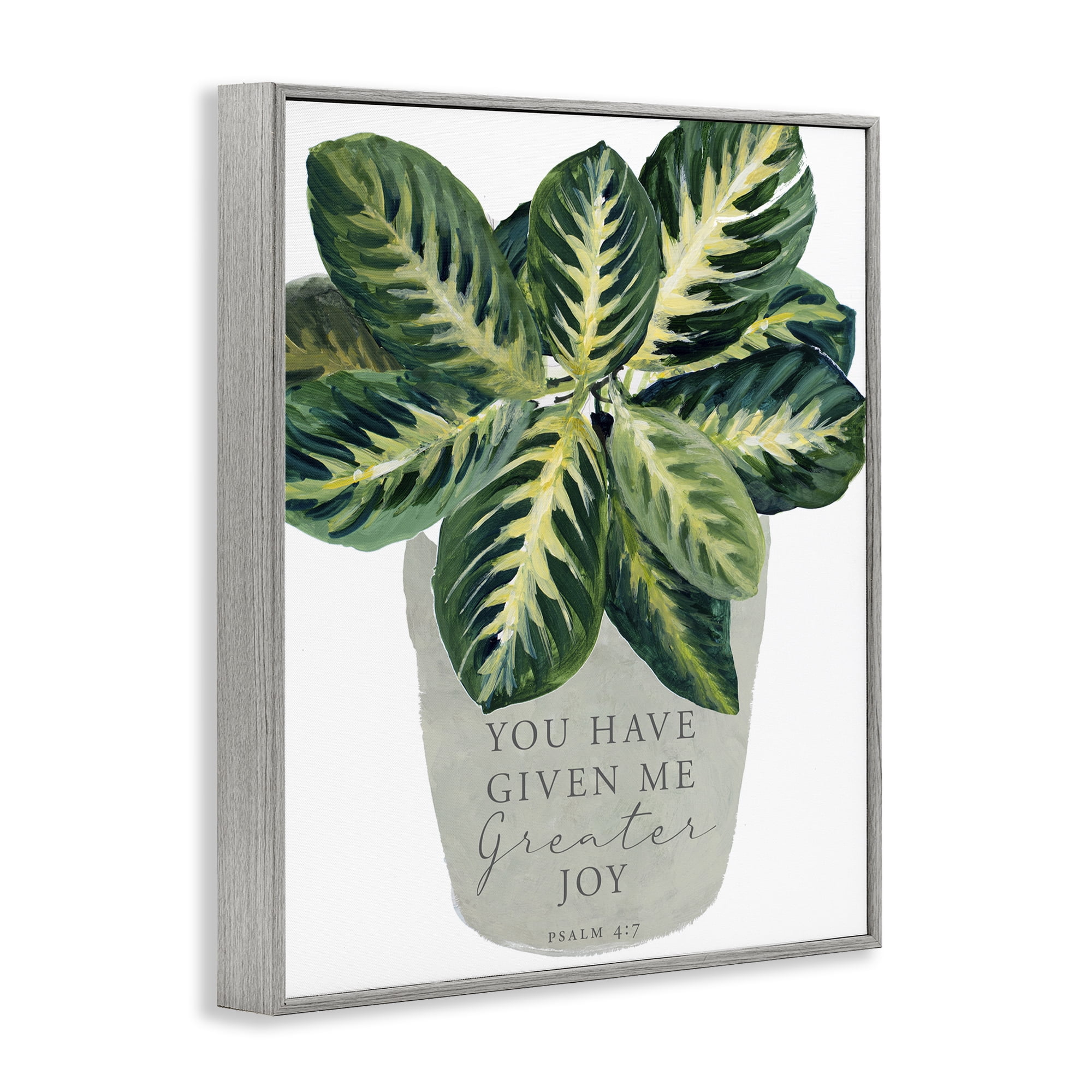 Stupell Industries Prayer & House Plant Gray Framed Giclee Art, design by Lanie Loreth