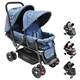 thumbnail image 1 of Carriola Doble para Bebés Gemelar Plegable con Asientos Reclinables Apta desde 0 Meses Soporta hasta 32 kg  - Azul, 1 of 7