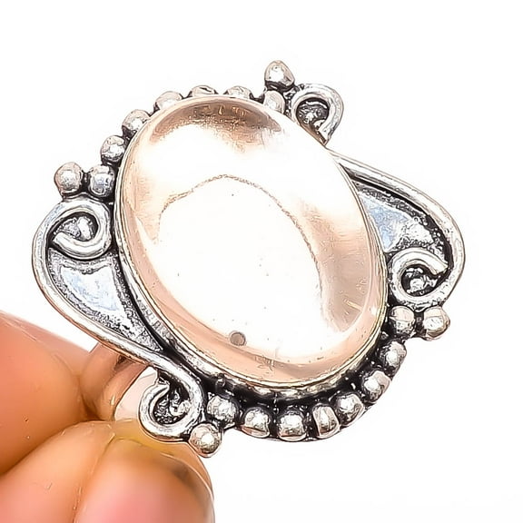 Smoky Quartz 925 Sterling Silver Ring Size 8.5|Handmade Ring, Gift for her, Brown Ring, Gemstone Silver Jewelry