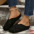 thumbnail image 4 of Xfvqtps Womens Lace Flower Mules Slip on Breathable Casual Flat Shoes with Linen-Like Upper for Women Spring Summer Black, 4 of 9