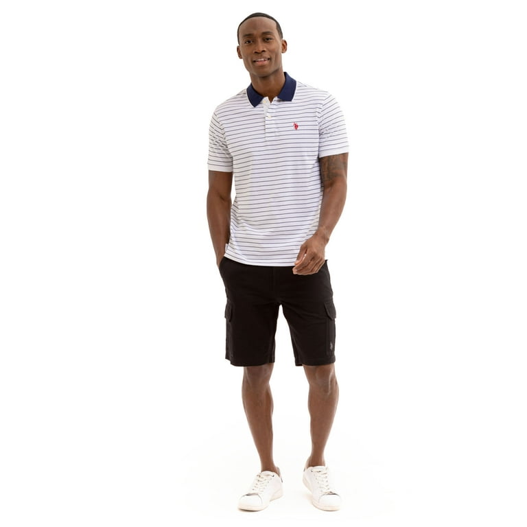 White polo cheap cargo shorts