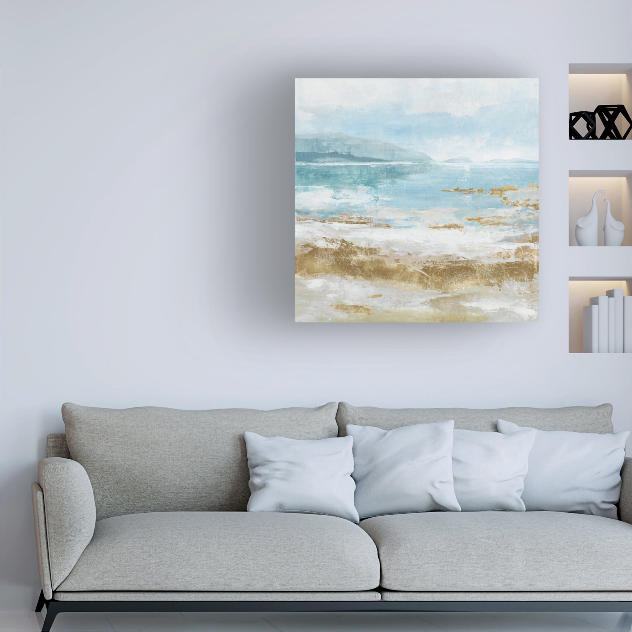 Canvas Wall Art - Max Maxx 'Crashing Waves' Wall Art for Living Room, Bedroom, or Office Décor by Trademark Fine Art - 14 x 14 Inches