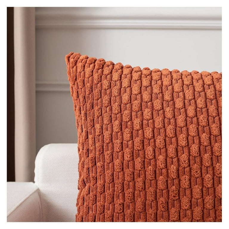 Kevin Textile 2 Packs Rust 26x26 Pillow Covers Euro Pillow Covers with Stripe Pattern Big Throw Pillow Covers for Couch Bedroom 66x66 cm Walmart