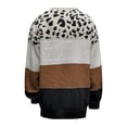 thumbnail image 7 of Women's Round Neck Leopard Print Stitching Long Sleeved Pullover Casual Knitted Sweater Basic Tops,Color Block Sweaters for Women 2023 Fashion, 7 of 7