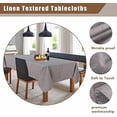 thumbnail image 3 of Faux Linen Tablecloth Square Wrinkle Resistant Fabric Neutral Table Cloth, Indoor Outdoor Table Cover for Kitchen Dining, Birthday Party, Farmhouse (Stone, 54 x 54 Inch), 3 of 6