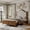 Walnut Brown, variant on BSHTI King Size Platform Bed with Fabric Upholstered Headboard – Farmhouse Style Brown Engineered Wood – No Box Spring Needed, Noise-Free, Easy Assembly for Bedroom(Brown)