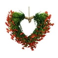 thumbnail image 2 of Neoyler Valentines Day Decorations Heart Shaped Floral Door Wreath Artificial Leaves Love Accent for Front Door Entrance Wedding Festival Outdoor Indoor Decor Orange 19.7in, 2 of 6