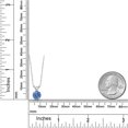 thumbnail image 2 of Gem Stone King 925 Sterling Silver Pendant with Chain Set with Round Fancy Blue Zirconia, 2 of 3