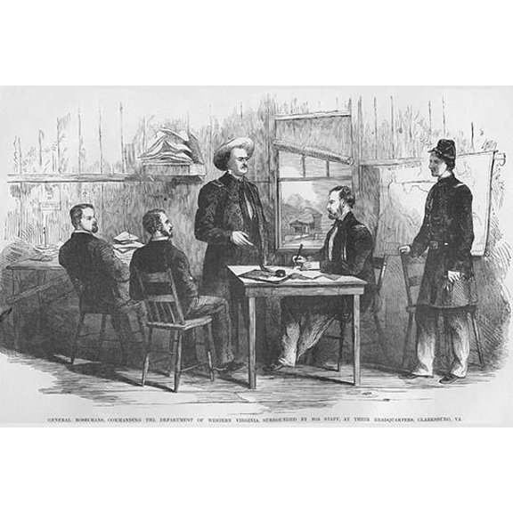 General Rosencrans & Staff-Fine Art Canvas Print (20" x 30")