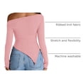 thumbnail image 4 of Blusa PRETTYGARDEN Y2K con escote asimétrico y hombros descubiertos, talla L, 4 of 9