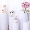 thumbnail image 2 of Efavormart Set of 5 White Metal Cylinder Pillar Prop Stands For Wedding Aisle, Round Plinth Pedestal Display Boxes - 20", 22", 24", 30", 34", 2 of 10