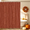 thumbnail image 4 of Brick Red Shower Curtain Set - 48" x 72" Washable Bathtub Curtain with 12 Hooks, Pure Color Stripes Linen Texture Modern Simple Waterproof Fabric Stall Shower Curtains for Bathroom/Bathtub Décor, 4 of 8
