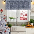 thumbnail image 5 of 2 Pack Navy Blue Floral Boho Valances for Windows Bedroom Living Room Window Treatments, Ethnic Tribe Abstract Art Flower Rod Pocket Valance Drapes Short Kitchen Curtains Over Sink 42"x18", 5 of 8