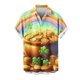thumbnail image 2 of Blusa y camisa de manga corta con cuello vuelto para hombre, blusa informal de moda con cuello vuelto, blusa estampada de manga corta con botones, blusa de poliéster para hombre, 2 of 4