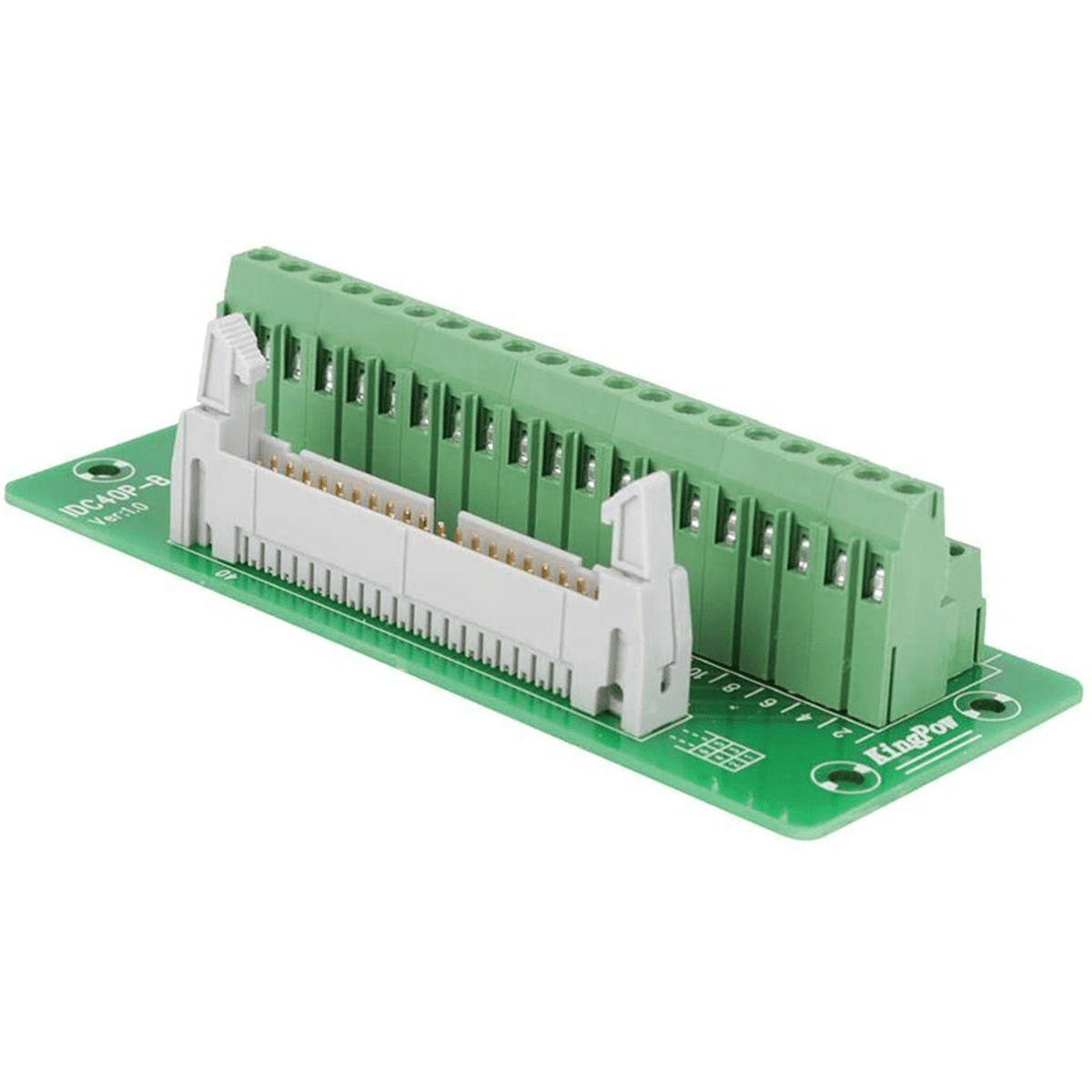 2X IDC40P 40Pin Connector Strip Breakout Board Terminal Block Plug PLC Interface with Bracket, for PLC, DIN Rail Mount