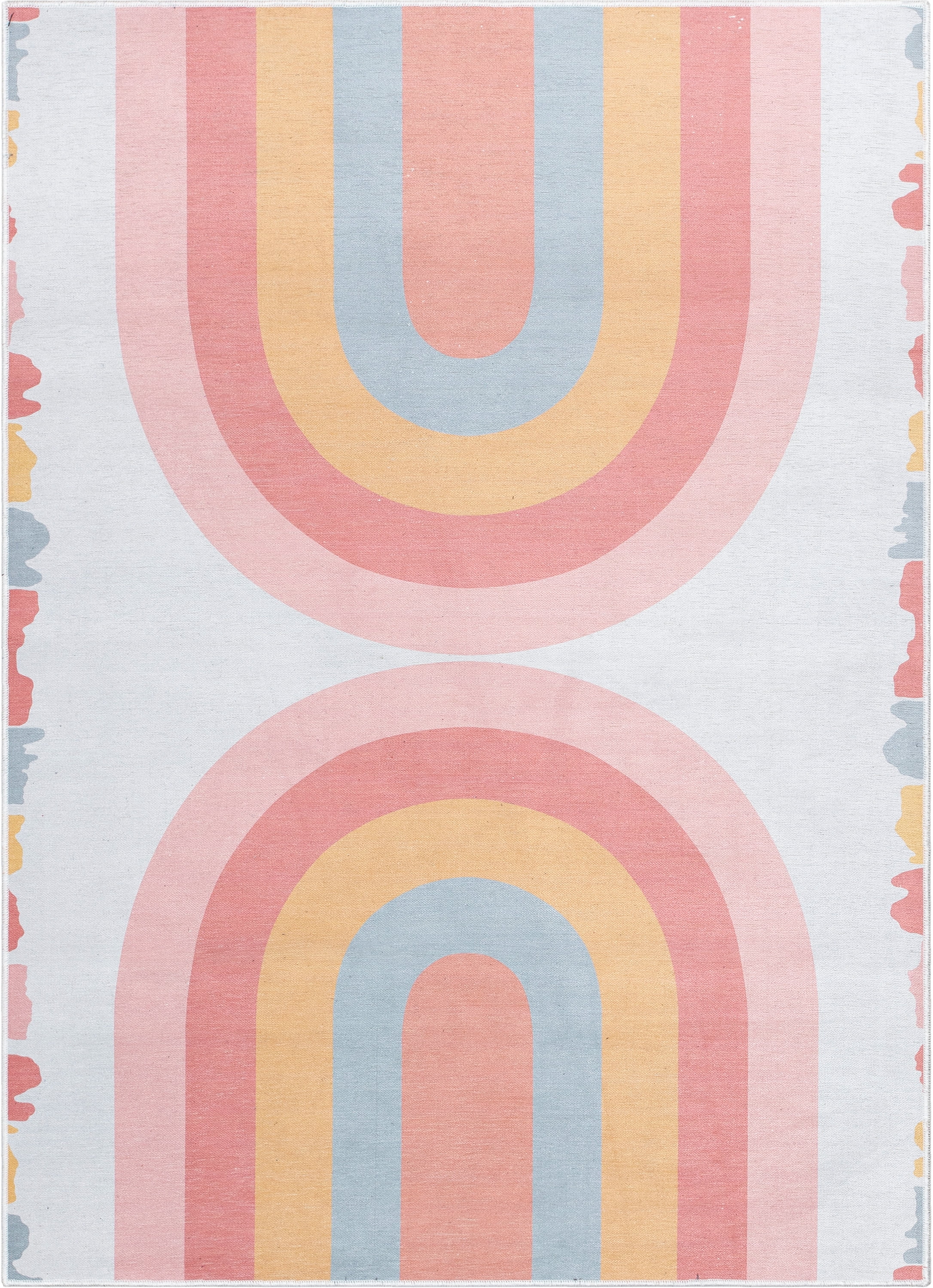 Well Woven Kids Rugs Crescent Rainbow Kids Geometric Pattern Multi Color Flat Pile Easy to Clean 9'10" x 13' Area Rug for Living Room Dining Room Bedroom and Kitchen
