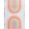 thumbnail image 2 of Well Woven Kids Rugs Crescent Rainbow Kids Geometric Pattern Multi Color Flat Pile Easy to Clean 9'10" x 13' Area Rug for Living Room Dining Room Bedroom and Kitchen, 2 of 8