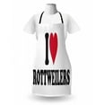 thumbnail image 3 of Rottweiler Apron, Typography in a Love Theme Romantic and Passionate with Heart, Unisex Kitchen Bib with Adjustable Neck for Cooking Gardening, Adult Size, Vermilion Charcoal Grey, by Ambesonne, 3 of 4