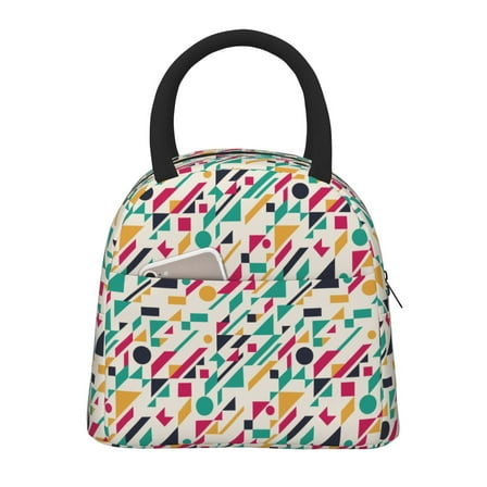 Rocae Colorful Spots for Leakproof Lunch Box for Adults, Wide Opening Lunch Tote Bag, Reusable Lunch Cooler Bag