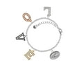 thumbnail image 2 of Delight Jewelry Silvertone Trumpeter Angel - Oval Seal Multi-Colored Crystal Love Charm Bracelet, 2 of 5