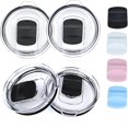 thumbnail image 1 of 8 Pcs Yeti Lid Set - 4 Pcs 20 oz Rambler Lid With 4 Pcs Magnetic Slider Replacement, Compatible for 20 oz Tumbler, BPA Free, 1 of 7