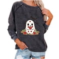 thumbnail image 2 of Ailaofu Halloween Sweatshirts for Women Ghost Pumpkin Sweater Cute Spooky Coffee Graphic Pullover Shirts, 2 of 4