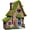 Double House, variant on Resin Fairy House Statues with Solar Powered Lights, Funny Garden Sculptures with Flocked and Cobblestone Decor, Exquisite Garden Cottage Figurines