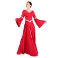 thumbnail image 6 of IDOPIP Metallic V Neck Praise Dance Dress for Women Liturgical Lyrical Dancewear Worship Robe Dress, 6 of 8