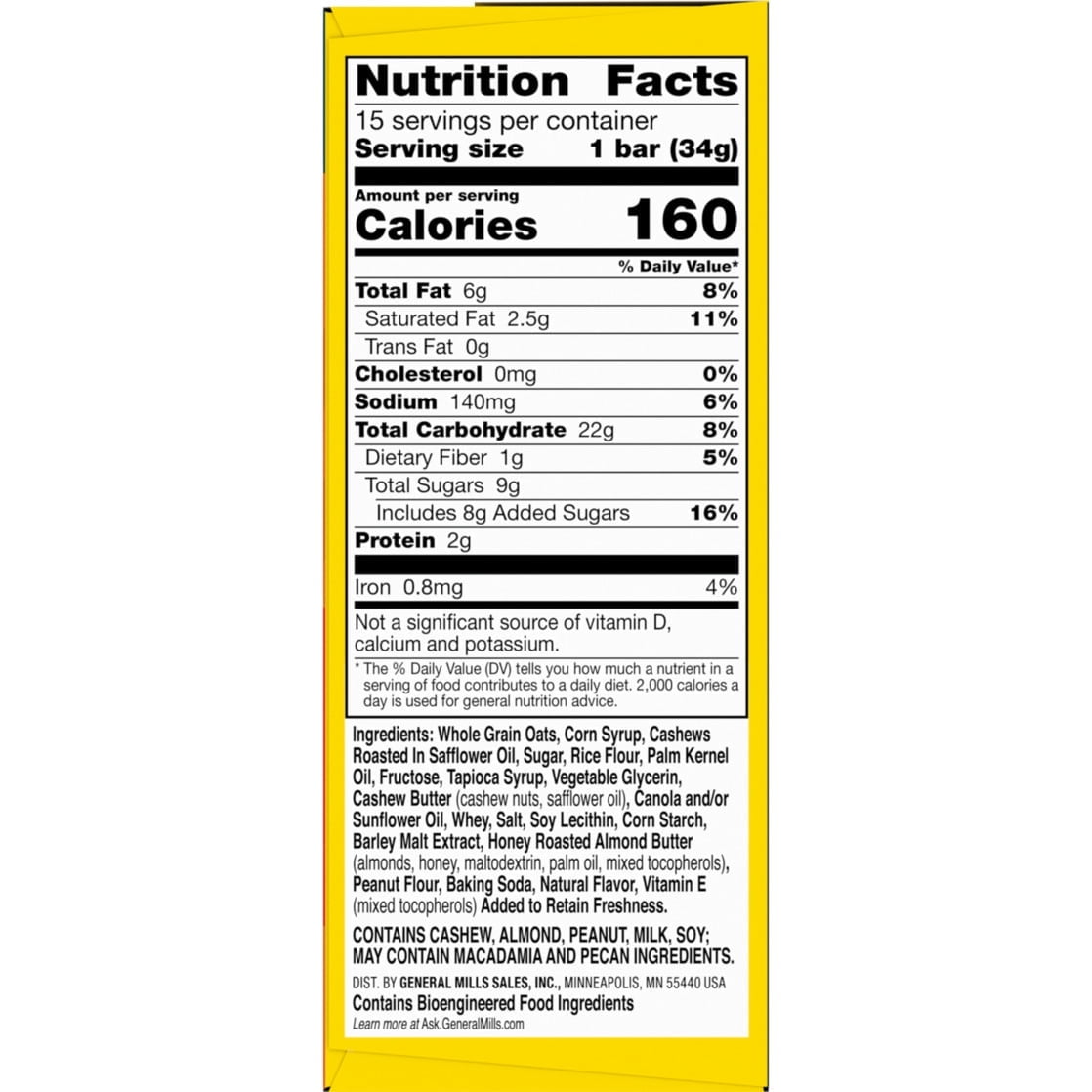 Pack of 3 Nature Valley Sweet & Salty Cashew Granola Bars, 15 Bars Each, 18 oz  with free Cocoa Mix Sachet by valueNest