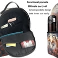 thumbnail image 5 of Lsque Romantic Flower Fox Pattern Backpack – School Travel Canvas Daypack with Ergonomic Padded Straps, Multiple Compartments & Leather Handle, 5 of 5