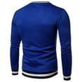 thumbnail image 7 of qolati Mens V Neck Sweatshirts Casual Long Sleeve Shirts Slim Fit Athletic Sweaters Contrast Color Fall Knittede Pullover Top, 7 of 7