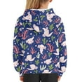 thumbnail image 6 of Xoenoiee Long Sleeve Hoodies Axolotl Coral Water Plants Print Fall Winter Tops Hooded Sweatshirt with Front Kangaroo Pocket Pullover Athleticwear for Kids Workout Travel, S, 6 of 7