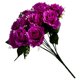 thumbnail image 4 of Naiovety Ramo de flores artificiales de rosas de seda, 12 cabezas, decoración para fiesta en casa y boda, 2020 Flores artificiales rojo púrpura, 4 of 6
